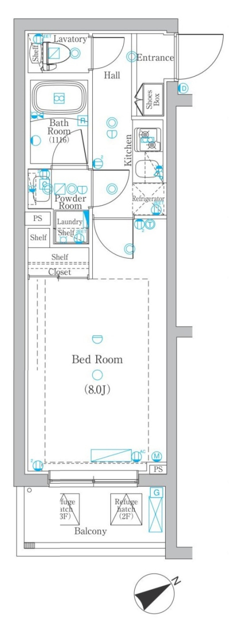 DIPS高田馬場駅前　101号室［ペット可］の間取り図