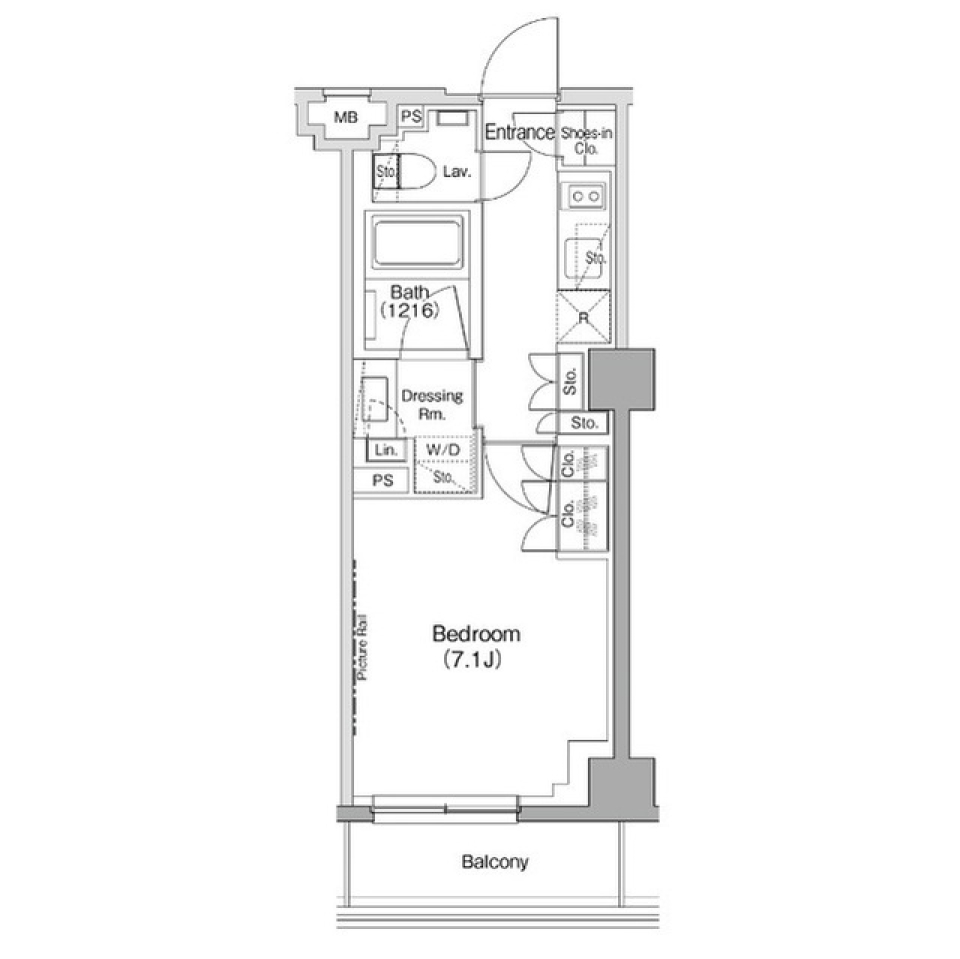 ザ・パークハビオ神泉　215号室［ペット可］の間取り図