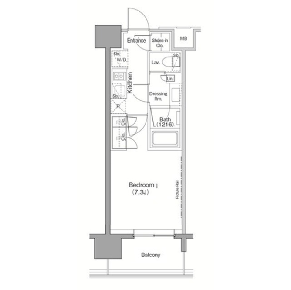 ザ・パークハビオ目黒　1405号室［ペット可］の間取り図