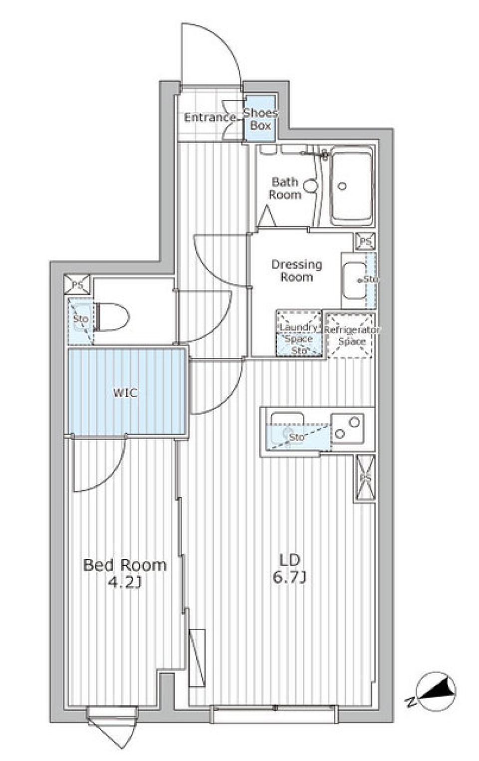 レジデンス市谷仲之町　203号室［新築］の間取り図