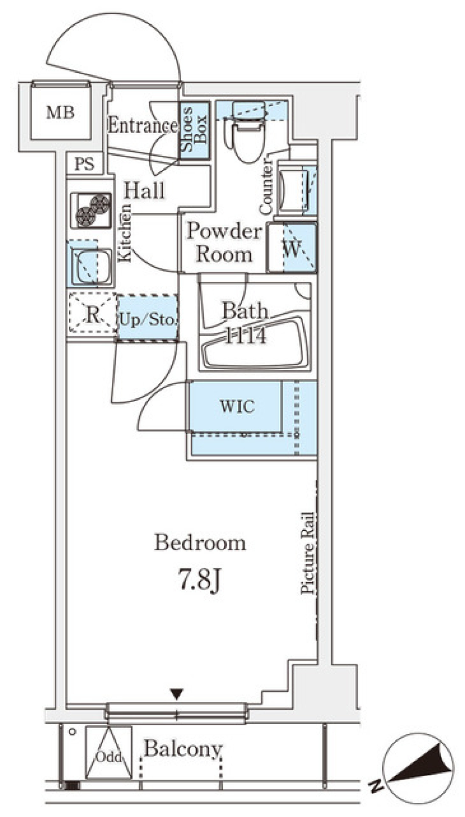 アジールコート山手動坂　406号室［ペット可］の間取り図
