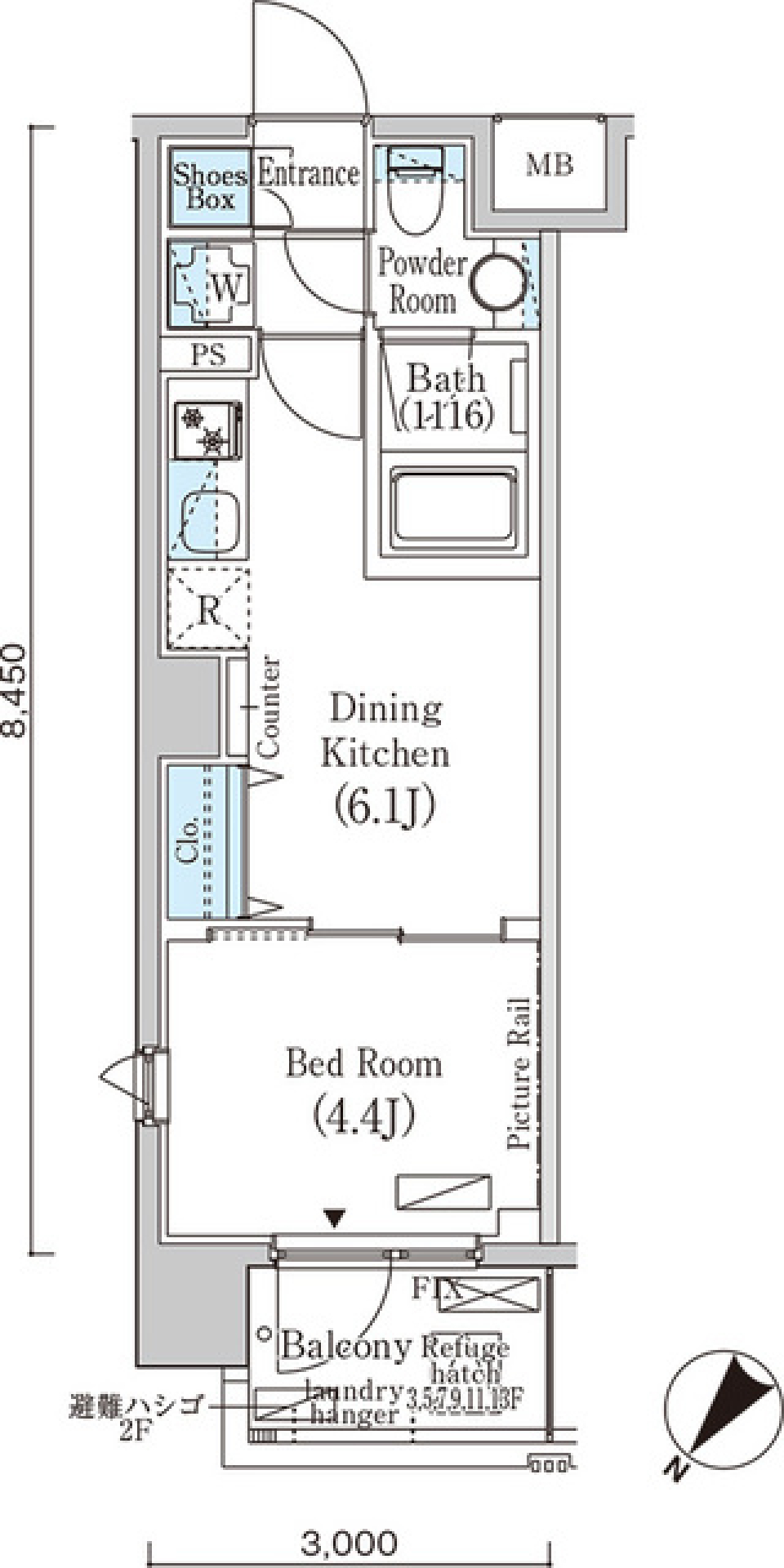 フルハウス赤羽　901号室の間取り図