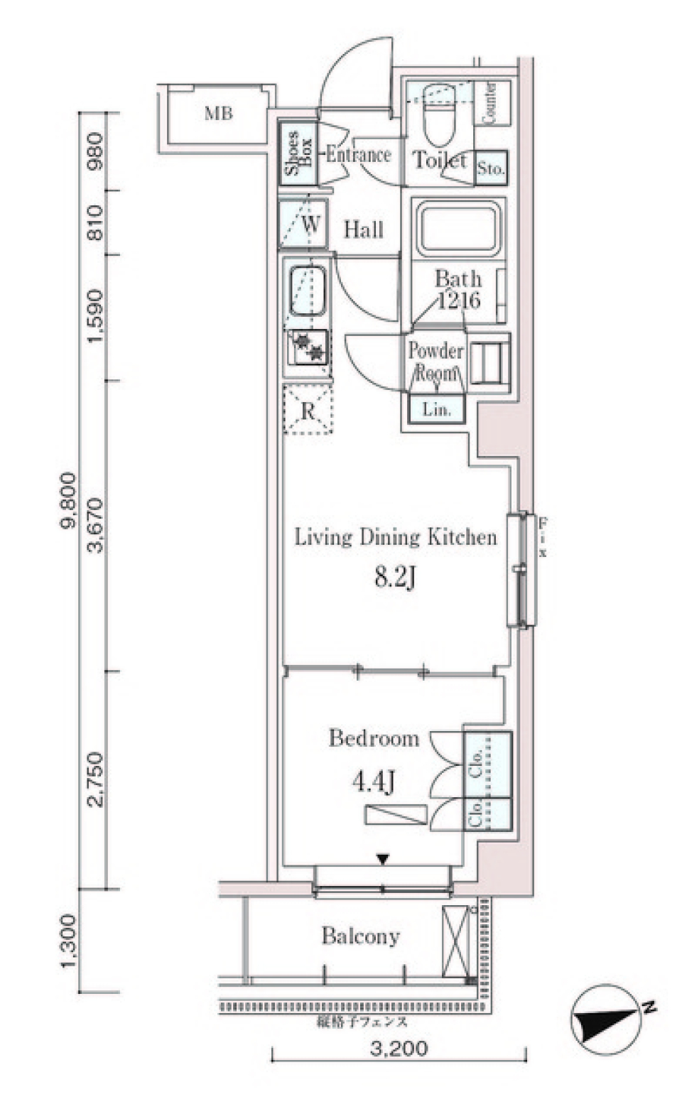 パークアクシス市谷左内町　104号室［ペット可］の間取り図