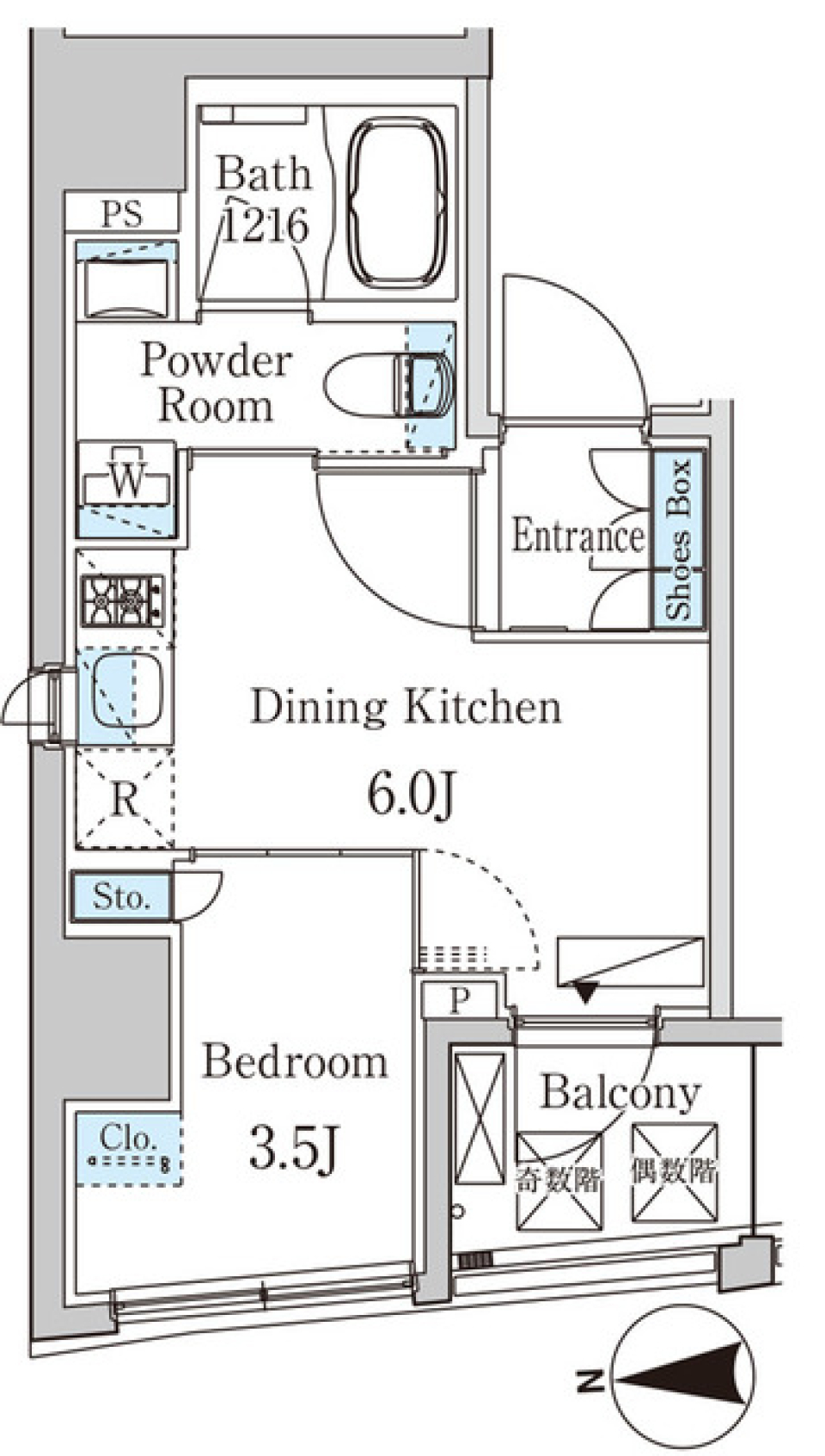 ザ・ライオンズフォーシア八丁堀　901号室の間取り図