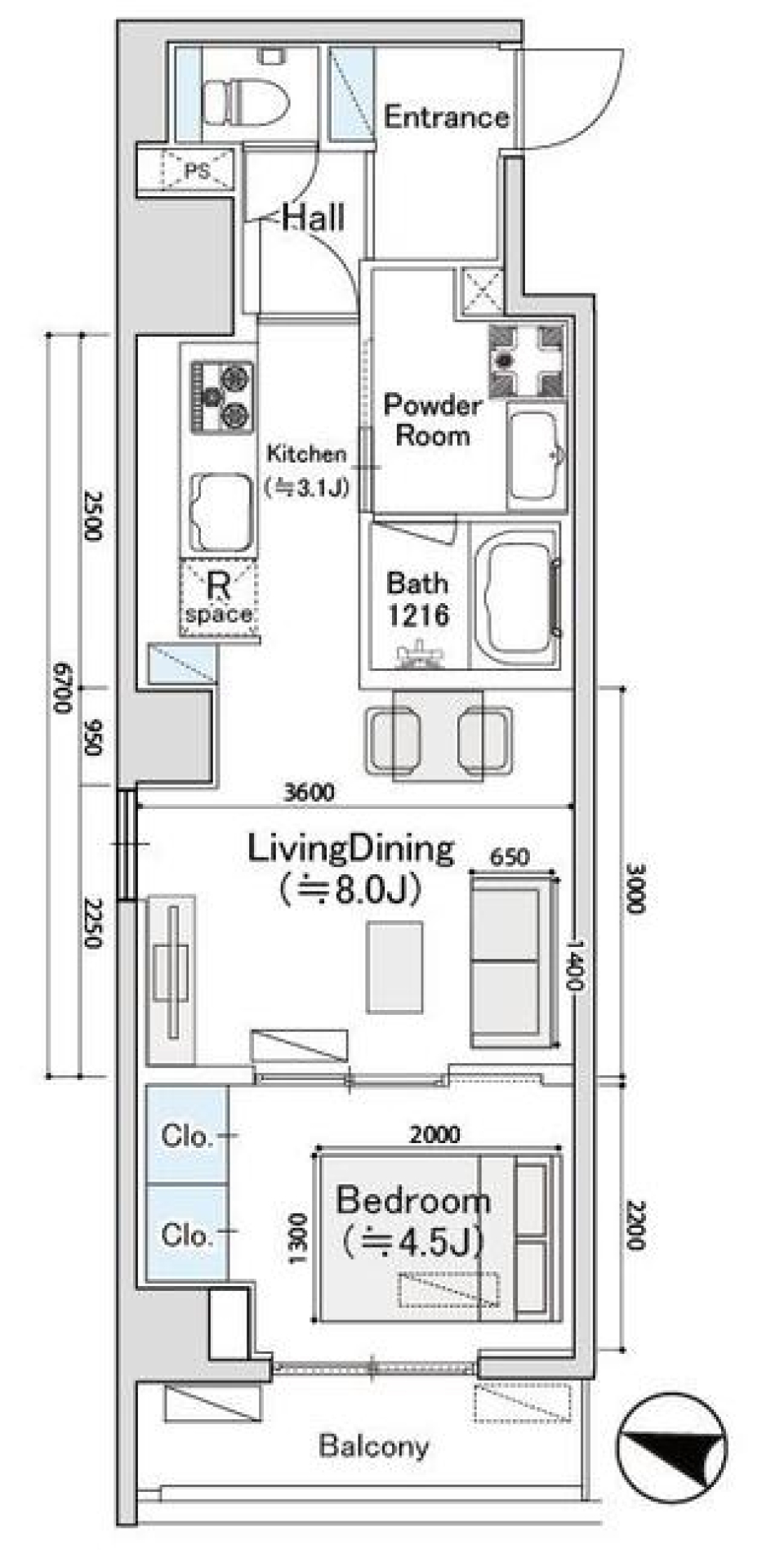 ディオスプラド　108号室［新築］の間取り図
