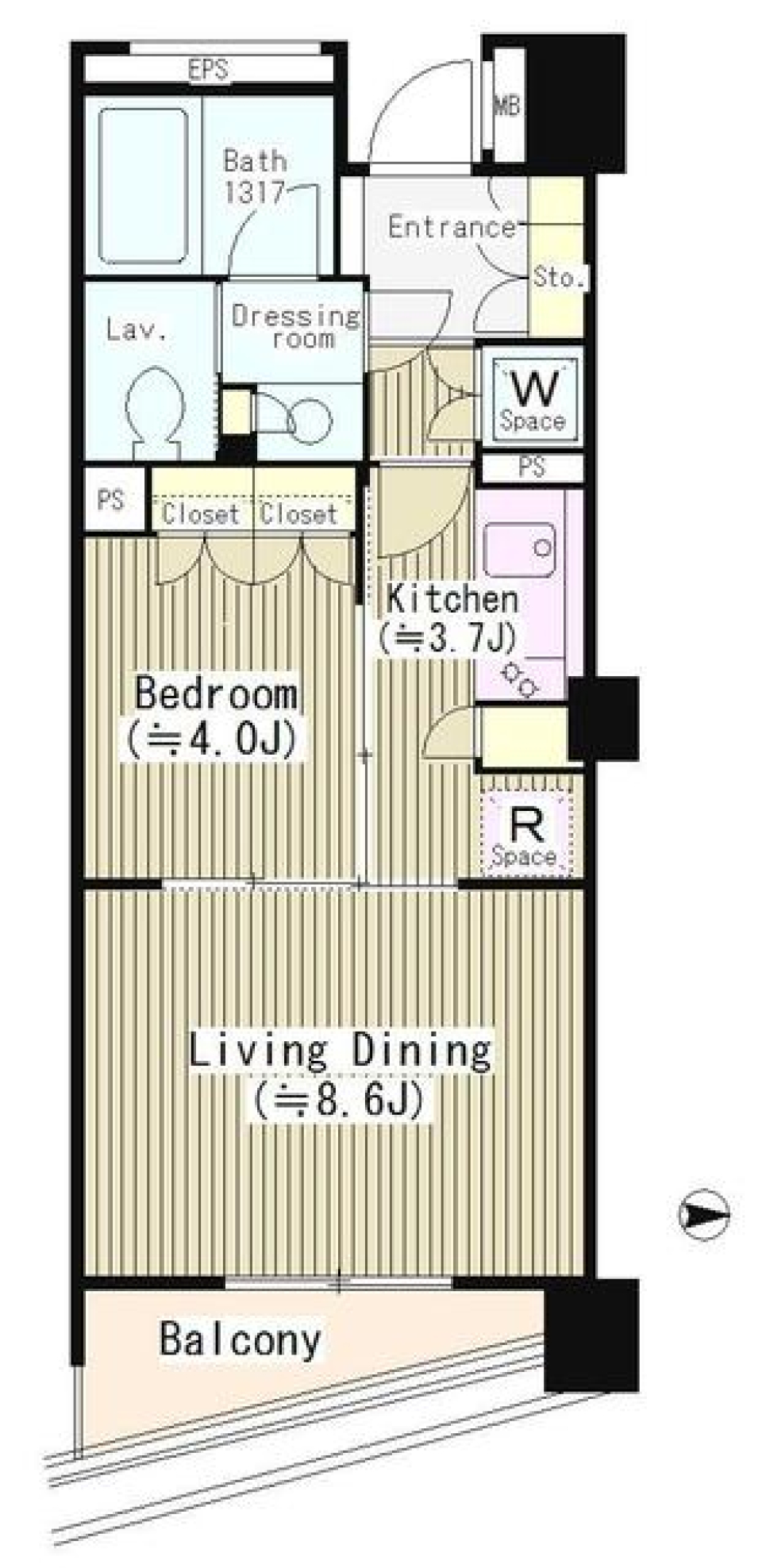パークリュクス三宿　203号室の間取り図