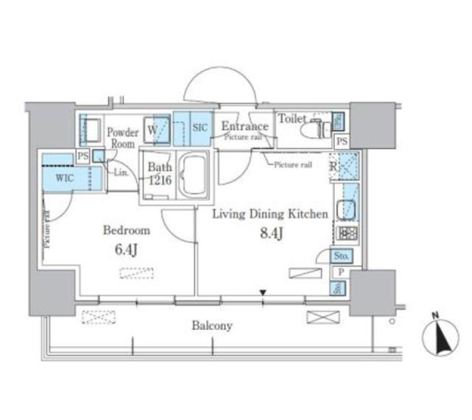 パークアクシス東陽町・親水公園　1304号室［ペット可］の間取り図