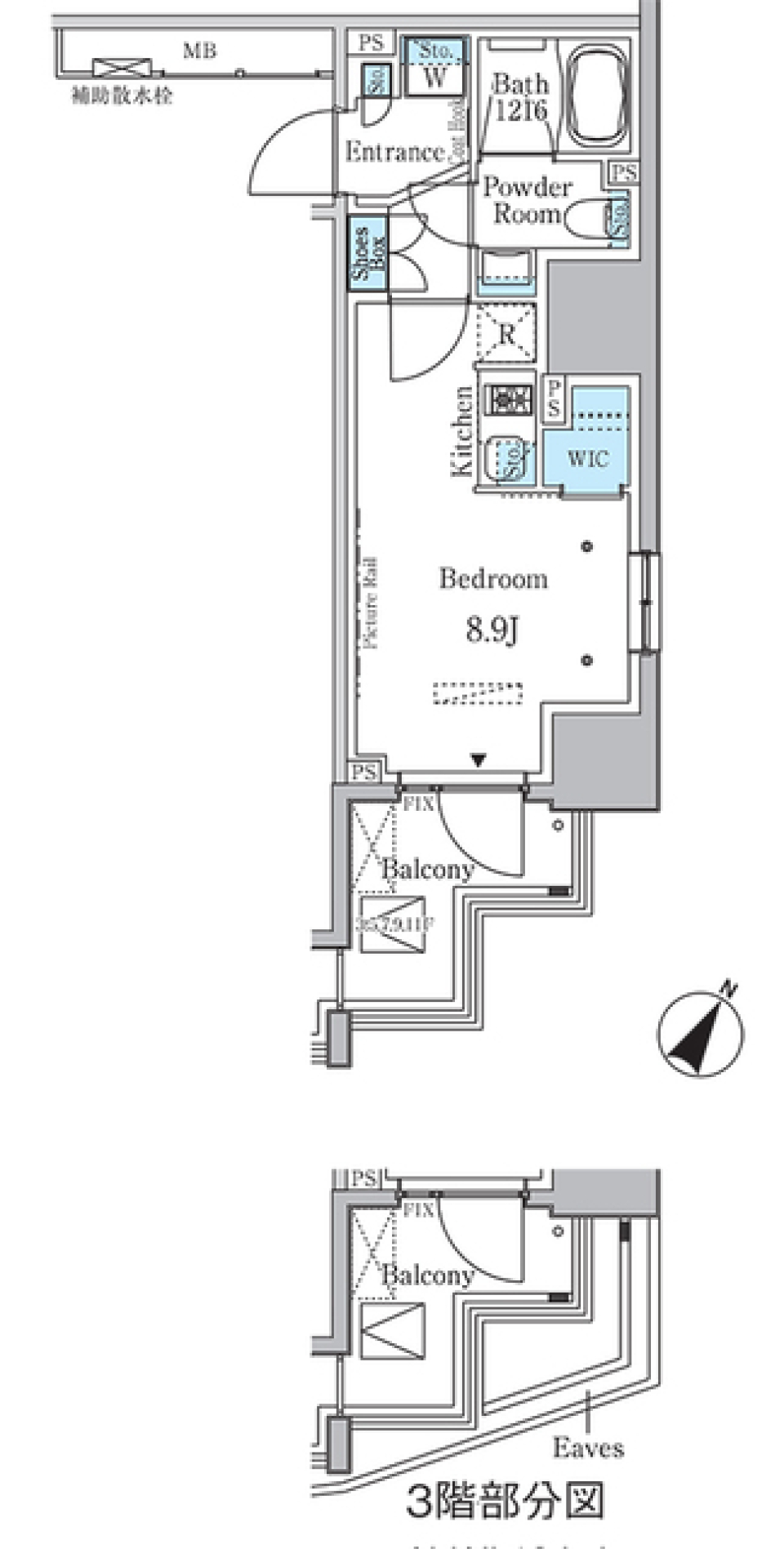 ラテスト白金台　704号室の間取り図