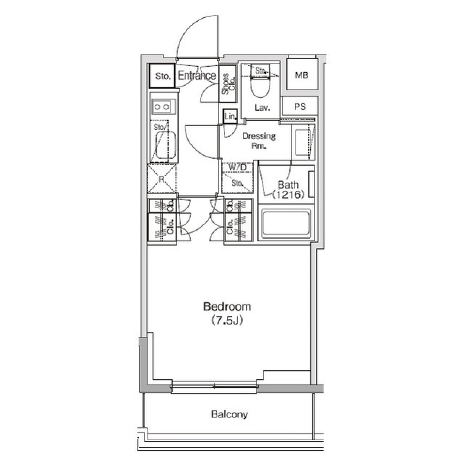 ザ・パークハビオ新御徒町　507号室［ペット可］の間取り図