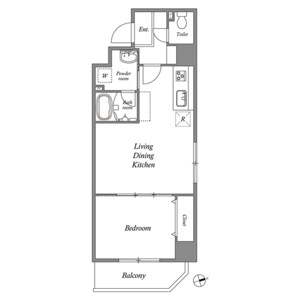 クオリタス浅草　206号室［ペット可］の間取り図
