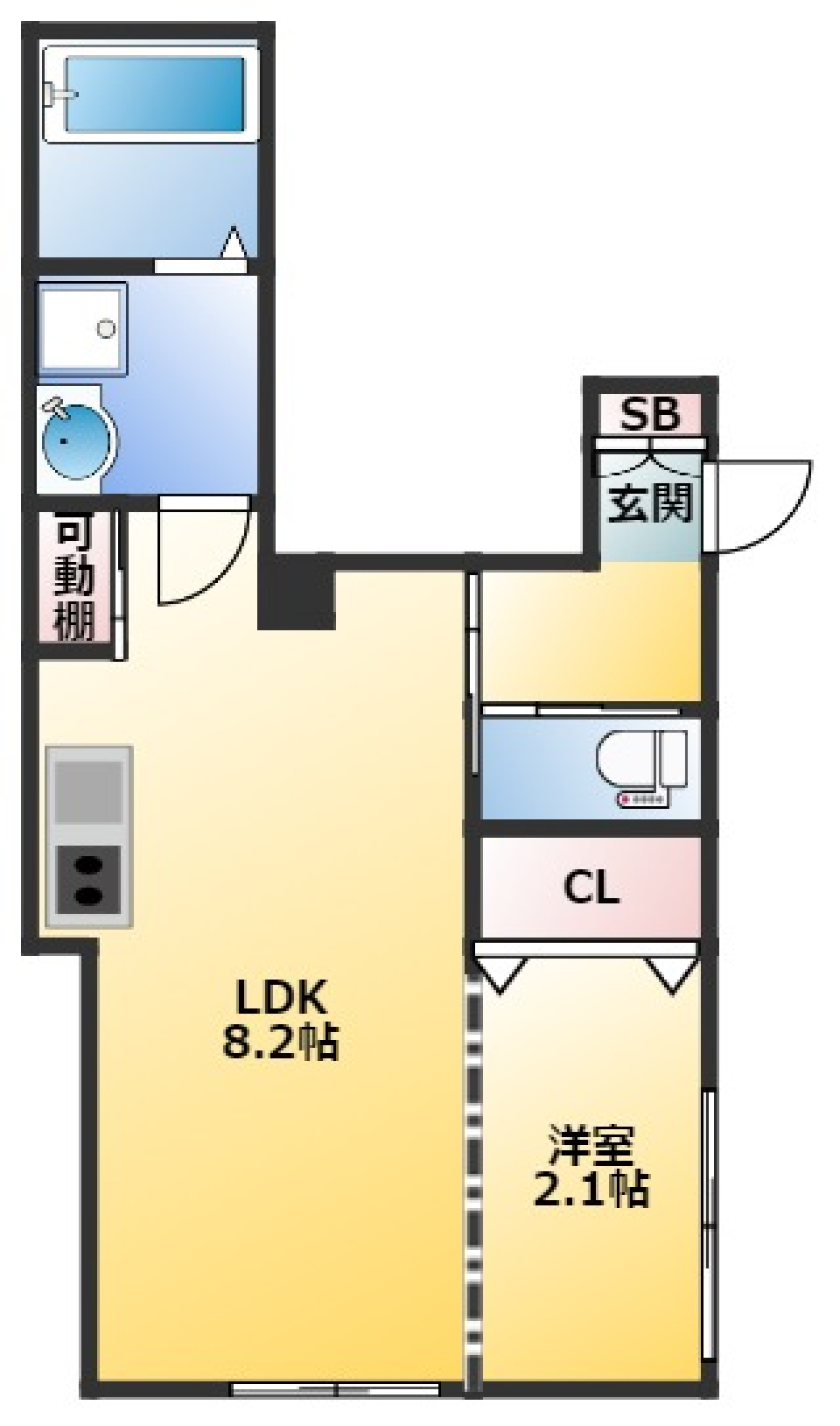 ラプティートヴィラ神楽坂　101号室の間取り図
