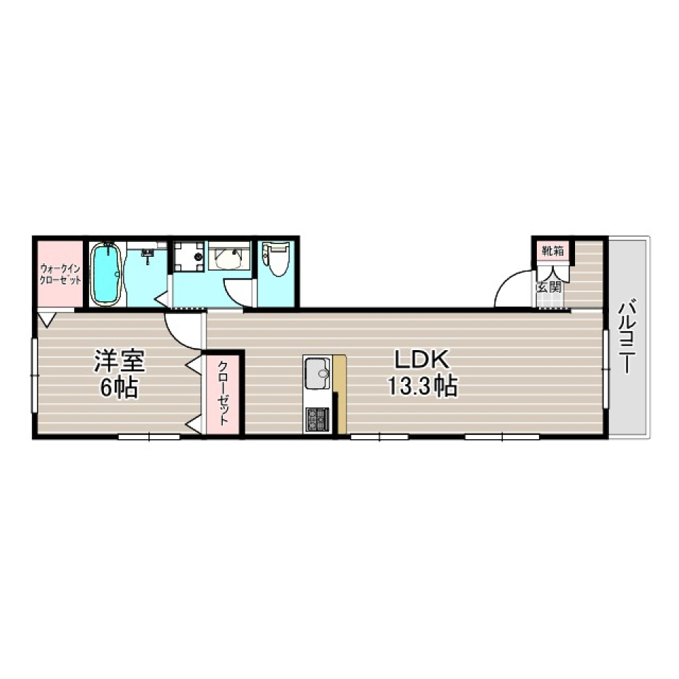 ハックベリーズ音大前　302号室の間取り図
