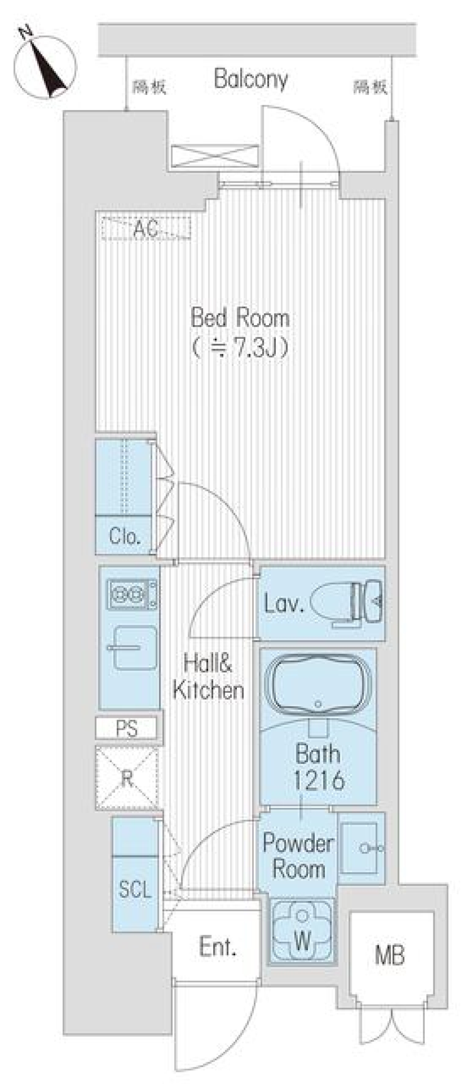 ハレマカニ御苑　502号室の間取り図