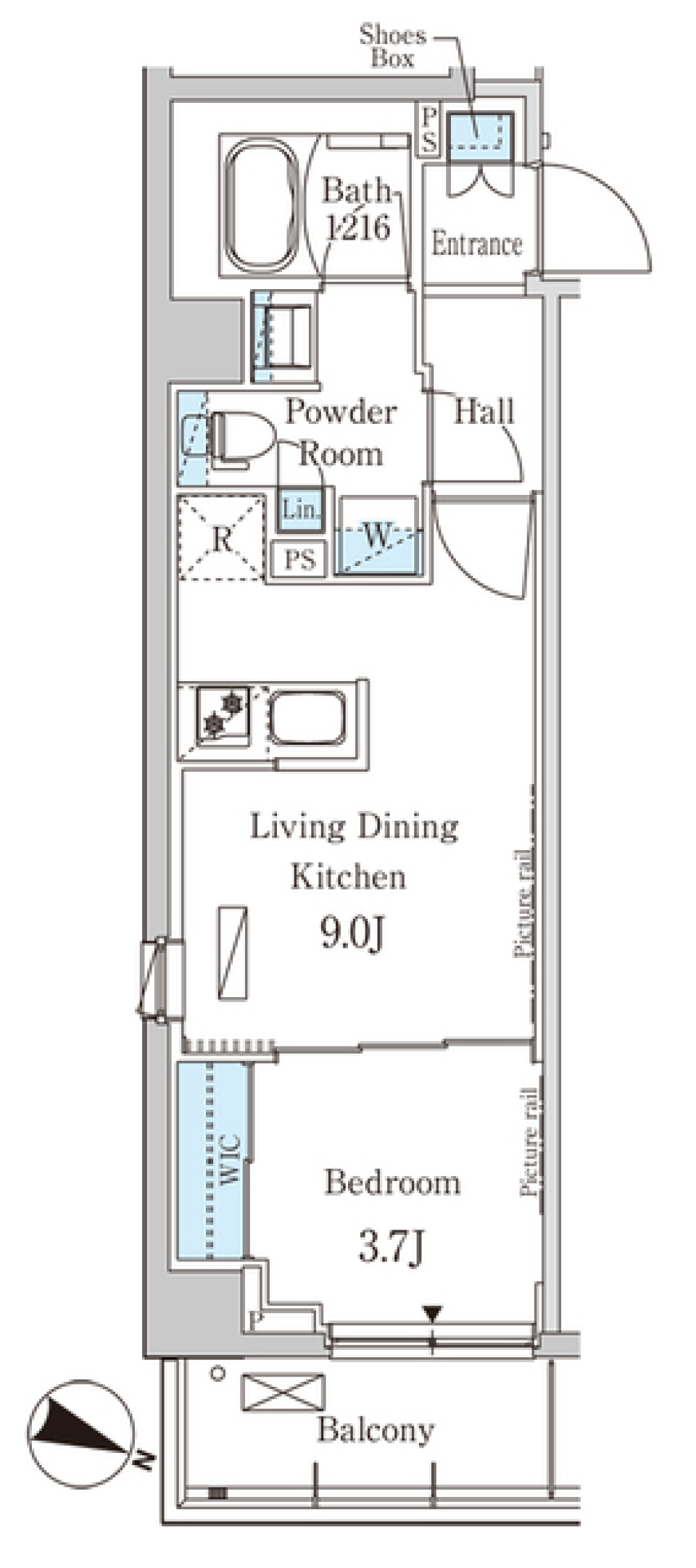 パークアクシス西馬込　312号室［ペット可］の間取り図