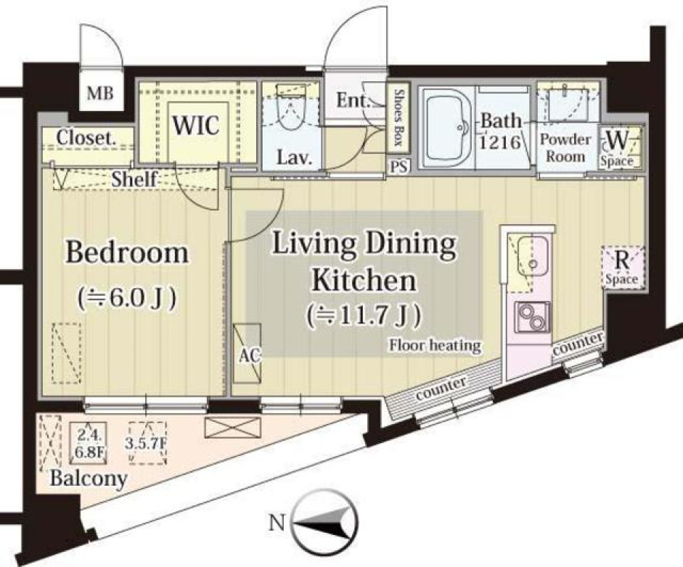 Ｍｉａ　Ｃａｓａ　Ⅱ　401号室の間取り図