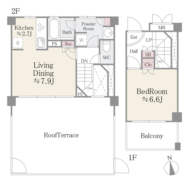 バーン！とルーフテラスが主張する間取り