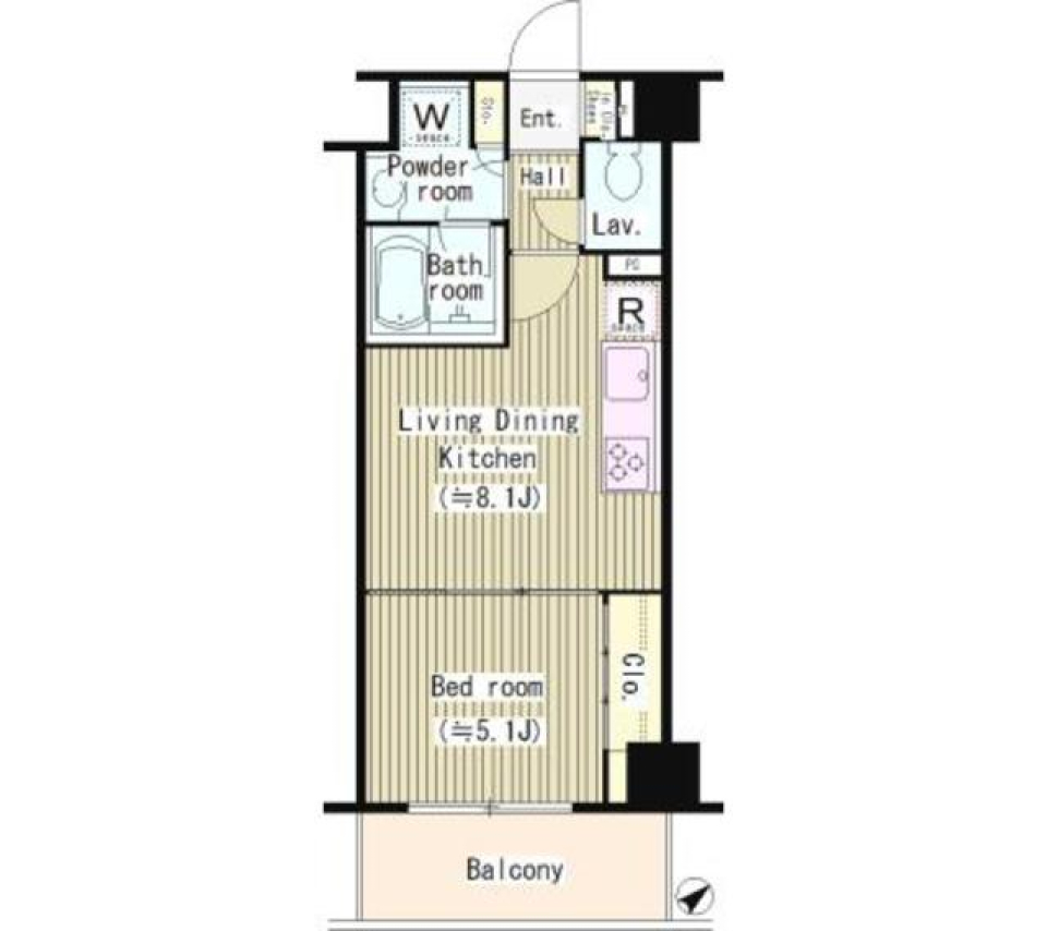 ビアンコネロ雪谷大塚　606号室の間取り図