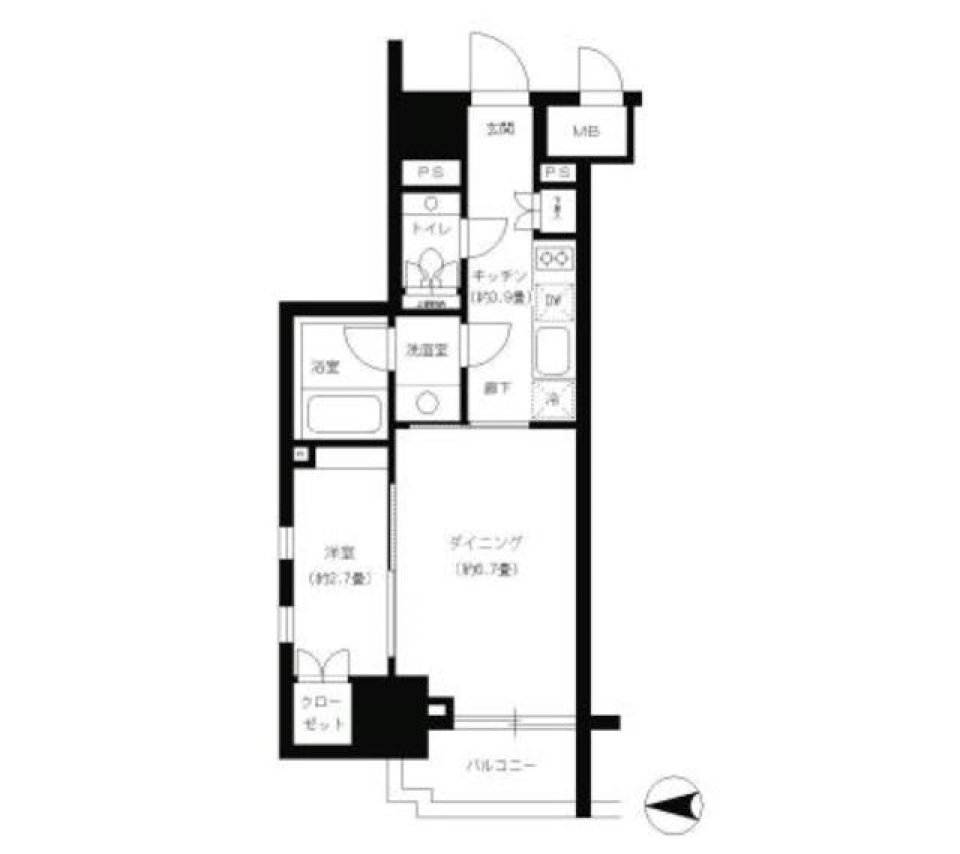 パークキューブ神田　405号室［ペット可］の間取り図