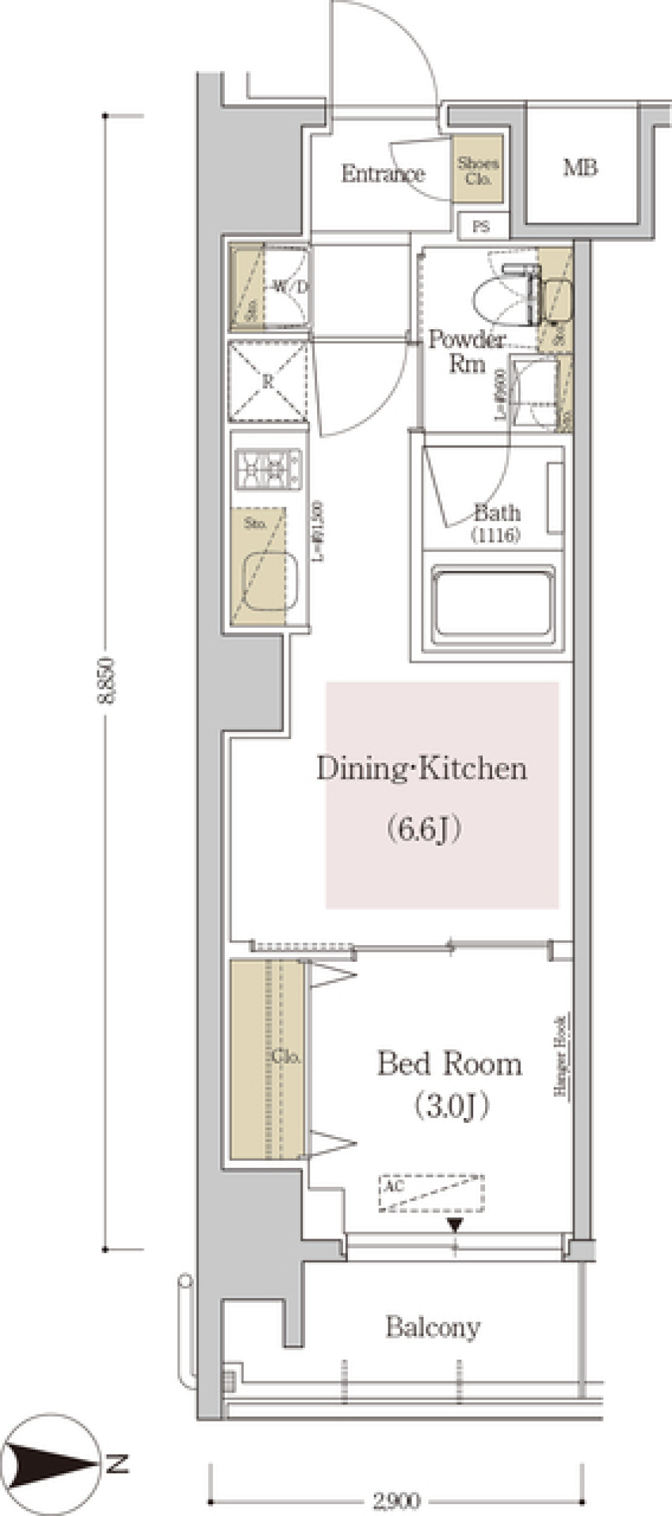 アーバネックス森下Ⅲ　805号室の間取り図