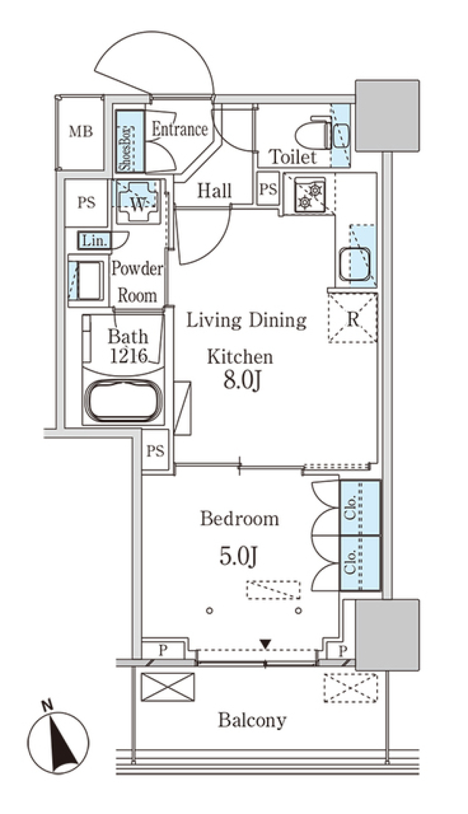 パークアクシス大塚ステーションゲートタワー　1208号室［ペット可］の間取り図