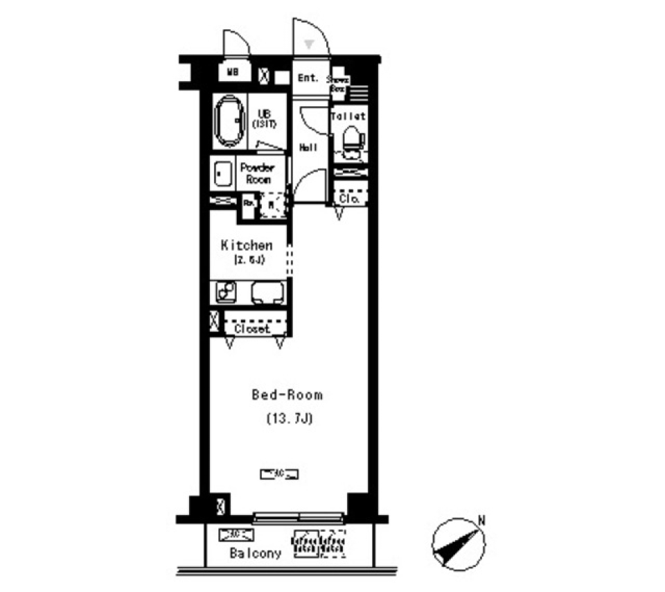 パークキューブ学芸大学　105号室［ペット可］の間取り図
