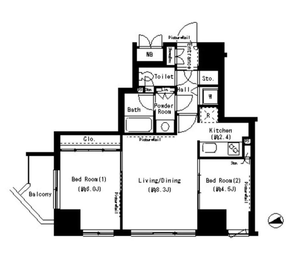 パークアクシス御徒町　503号室の間取り図