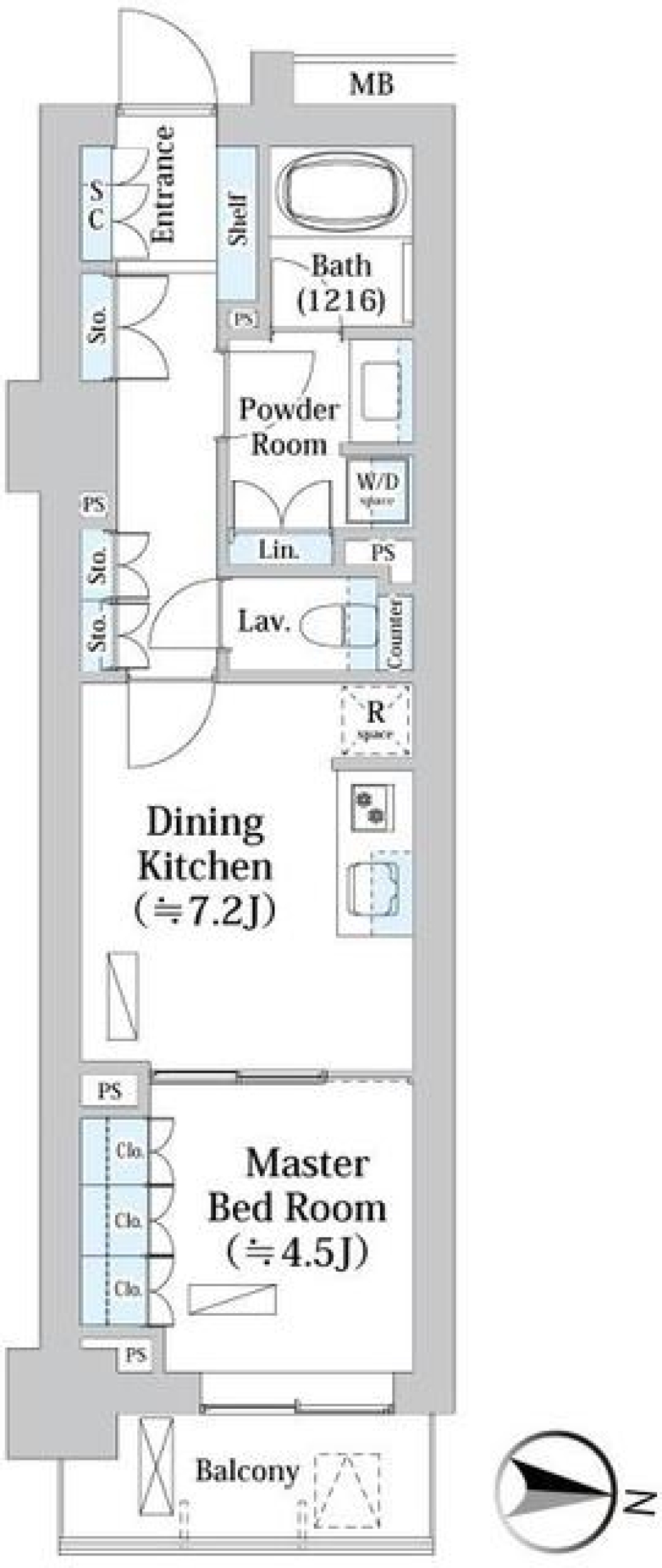 パークホームズ文京小石川ヒルテラス　210号室［ペット可］の間取り図