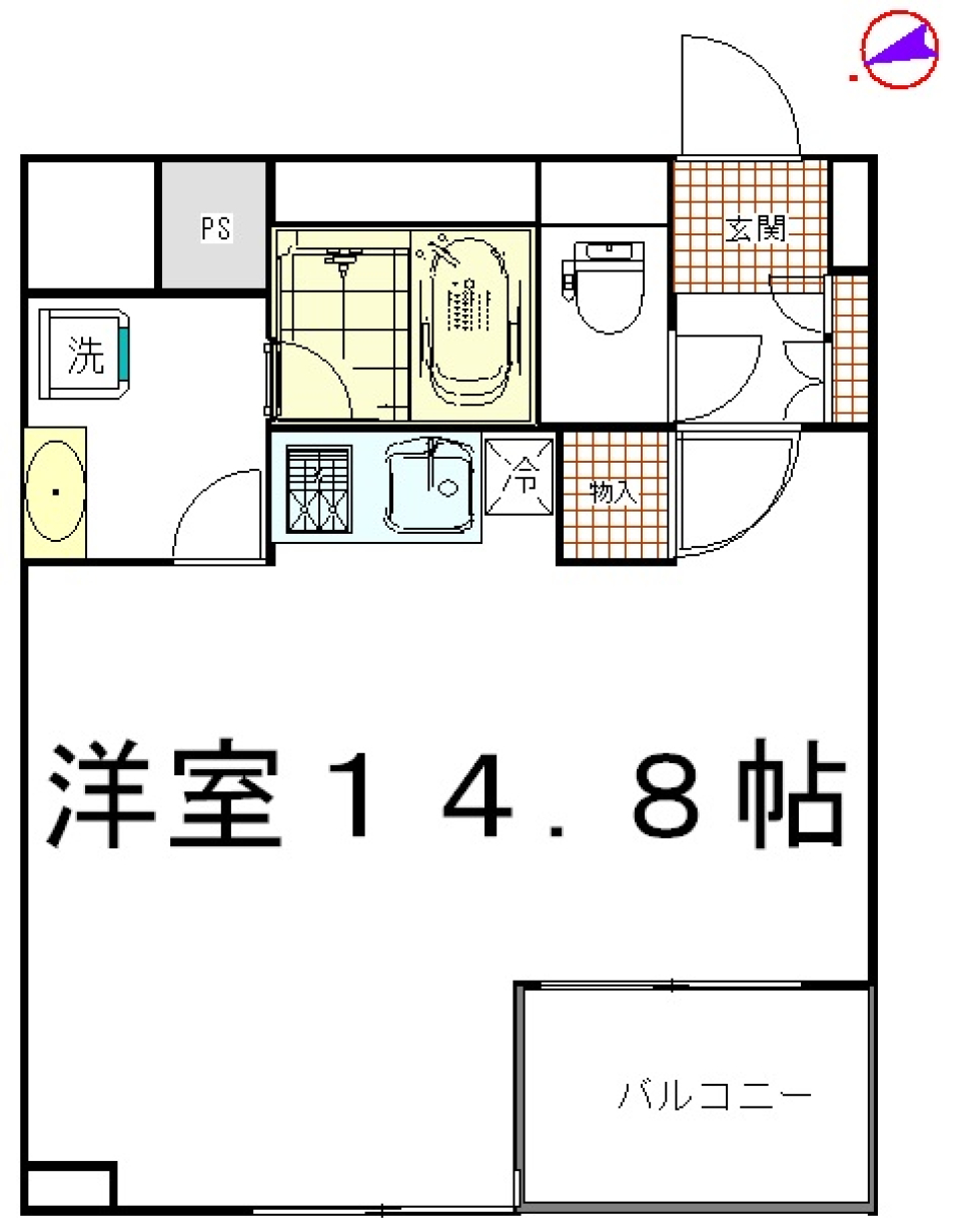 ユニーブル島津山　313号室の間取り図