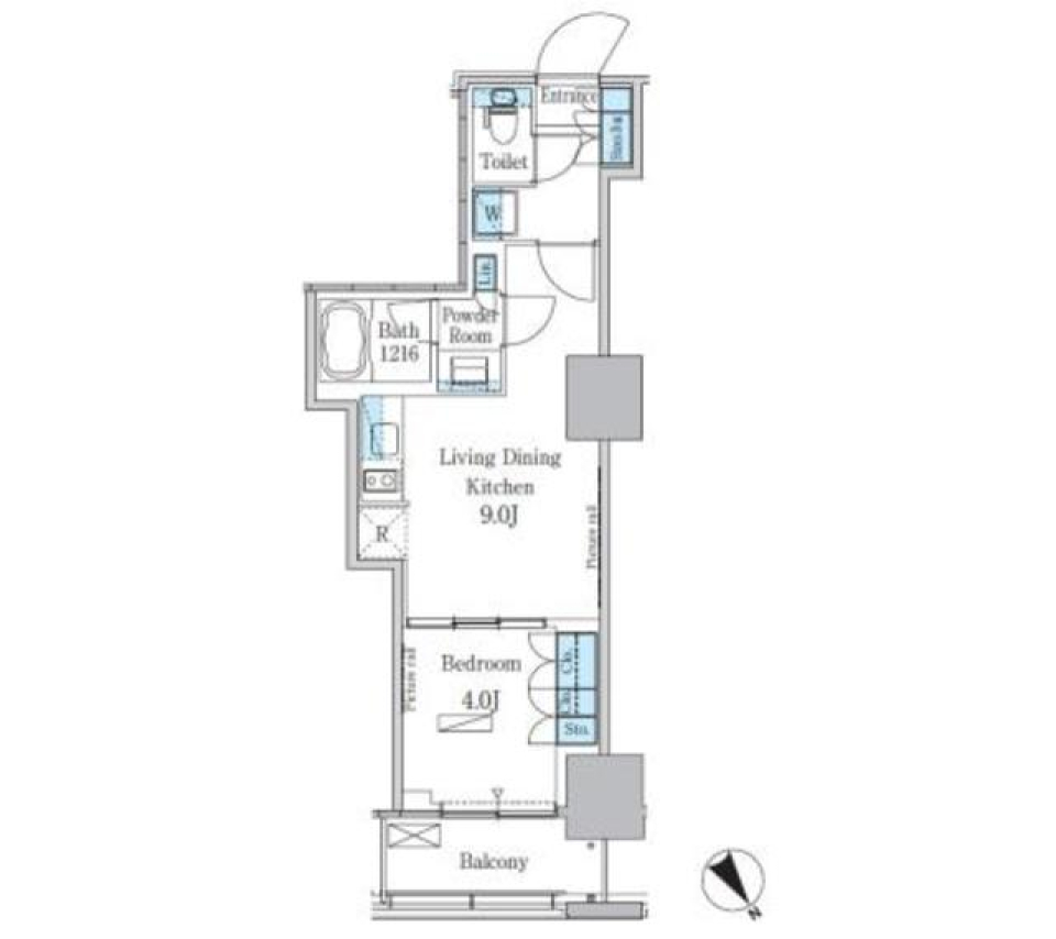 パークアクシス横濱関内ＳＱＵＡＲＥ　1405号室［ペット可］の間取り図