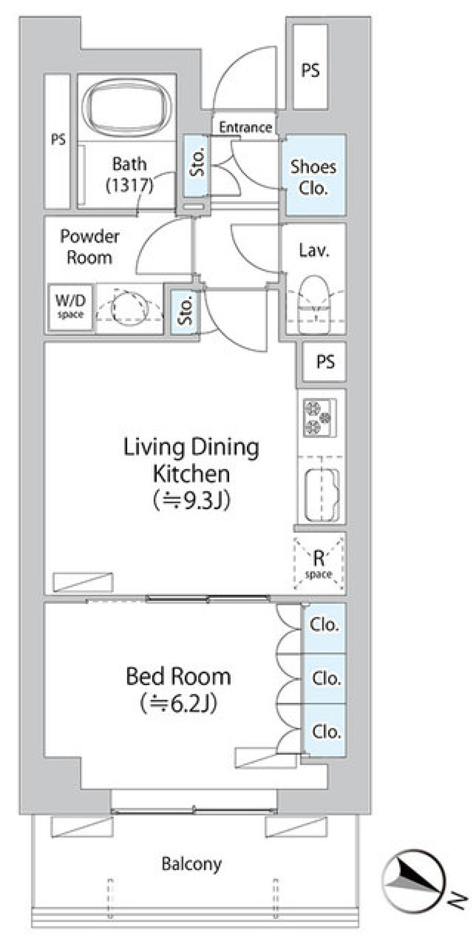 パークアクシス千歳船橋　213号室の間取り図