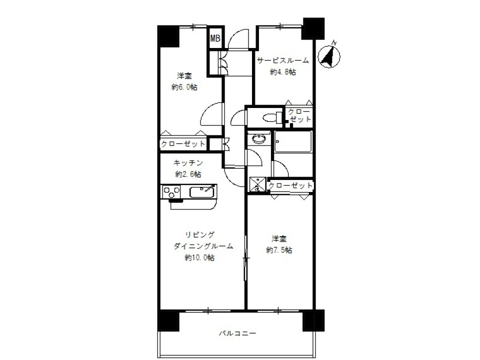 ハワイアンパーク　203号室の間取り図