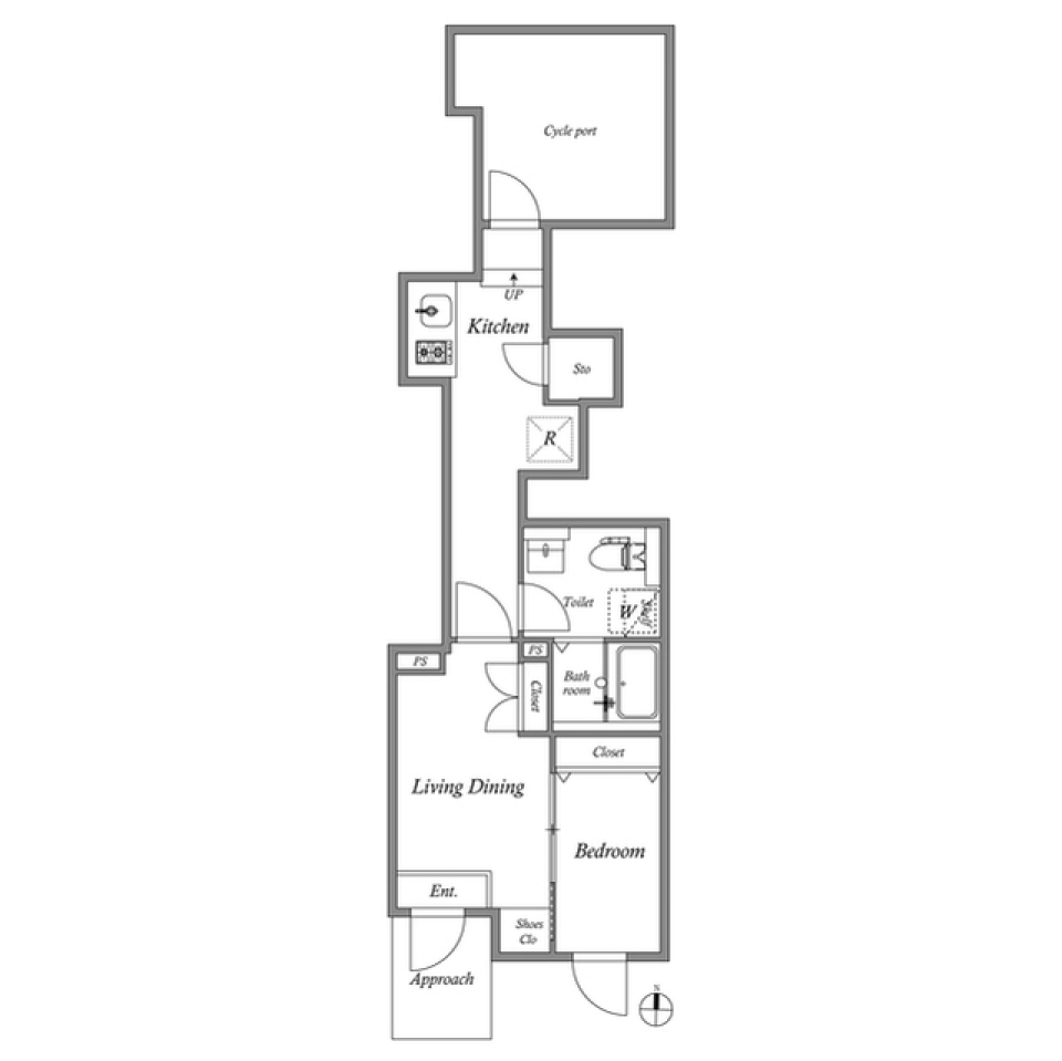 ルクレ目白西坂　0102号室の間取り図