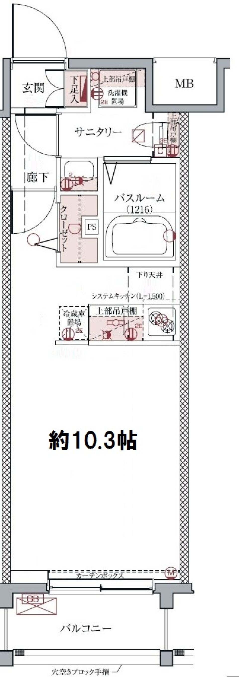ラグディア麻布十番　402号室の間取り図