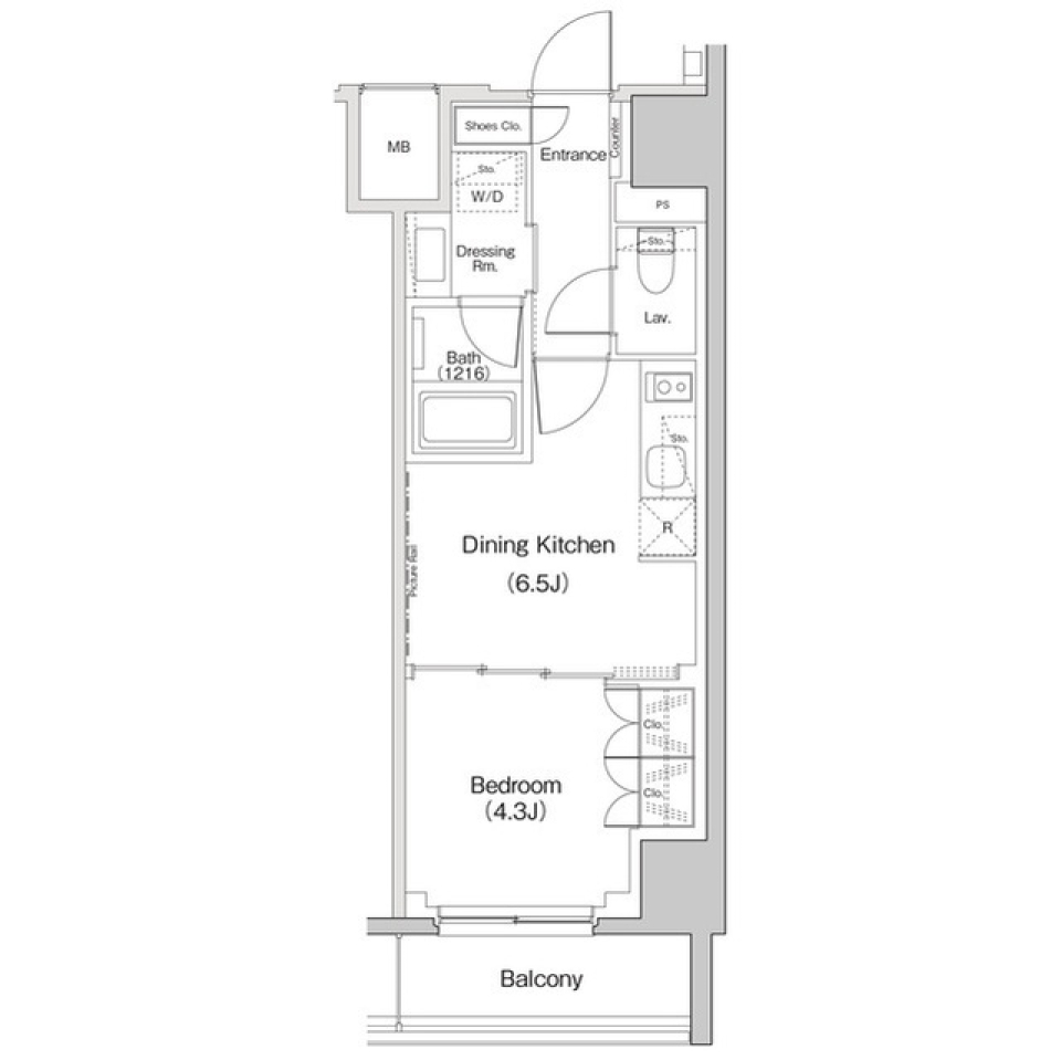ザ・パークハビオ東長崎　803号室［ペット可］の間取り図