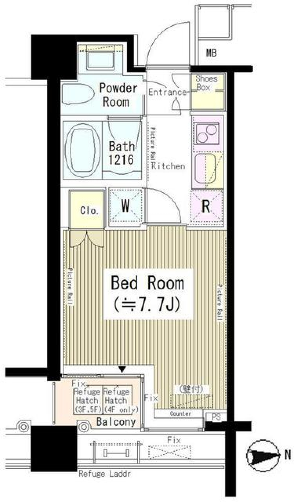 六本木エムケイアートレジデンス　405号室の間取り図