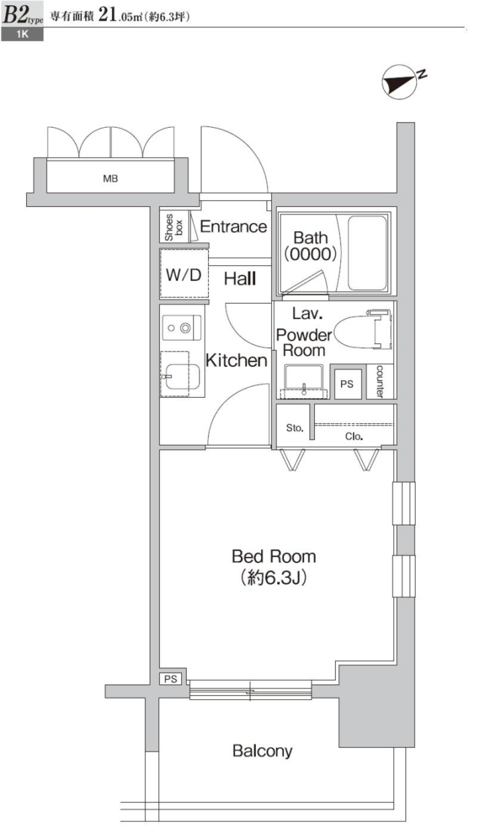 プライムアーバン神楽坂　808号室の間取り図