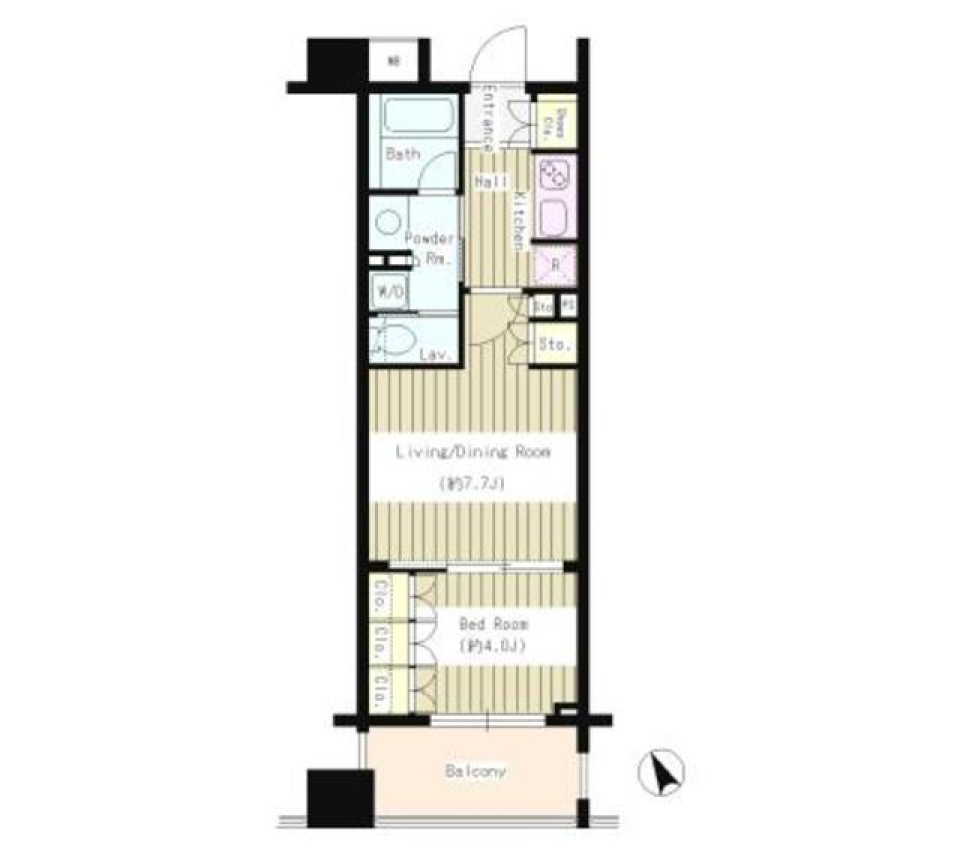 コクヨーレ日本橋　906号室の間取り図