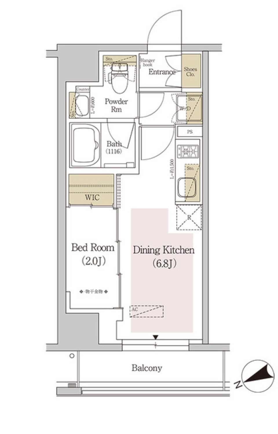 アーバネックス両国　702号室の間取り図