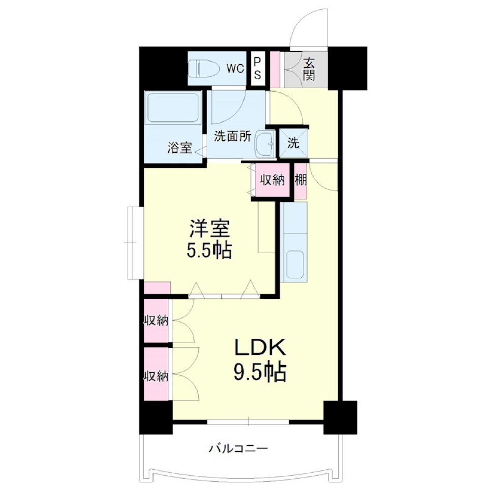 収納たっぷり！洋室でオシャレしちゃおうの間取り図