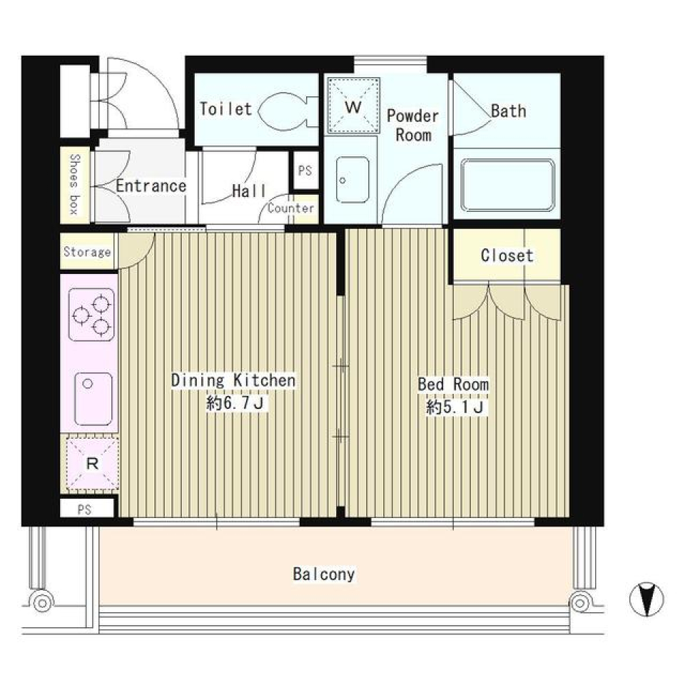 ＭＭガーデン　1007号室の間取り図
