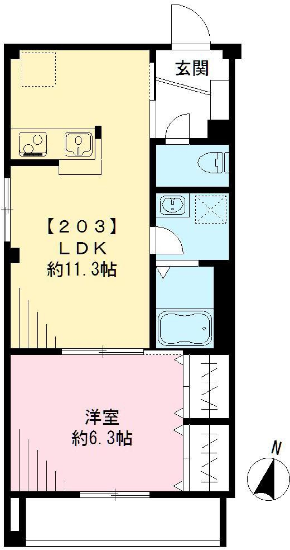 ルーチェ　ソラーレ　203号室の間取り図