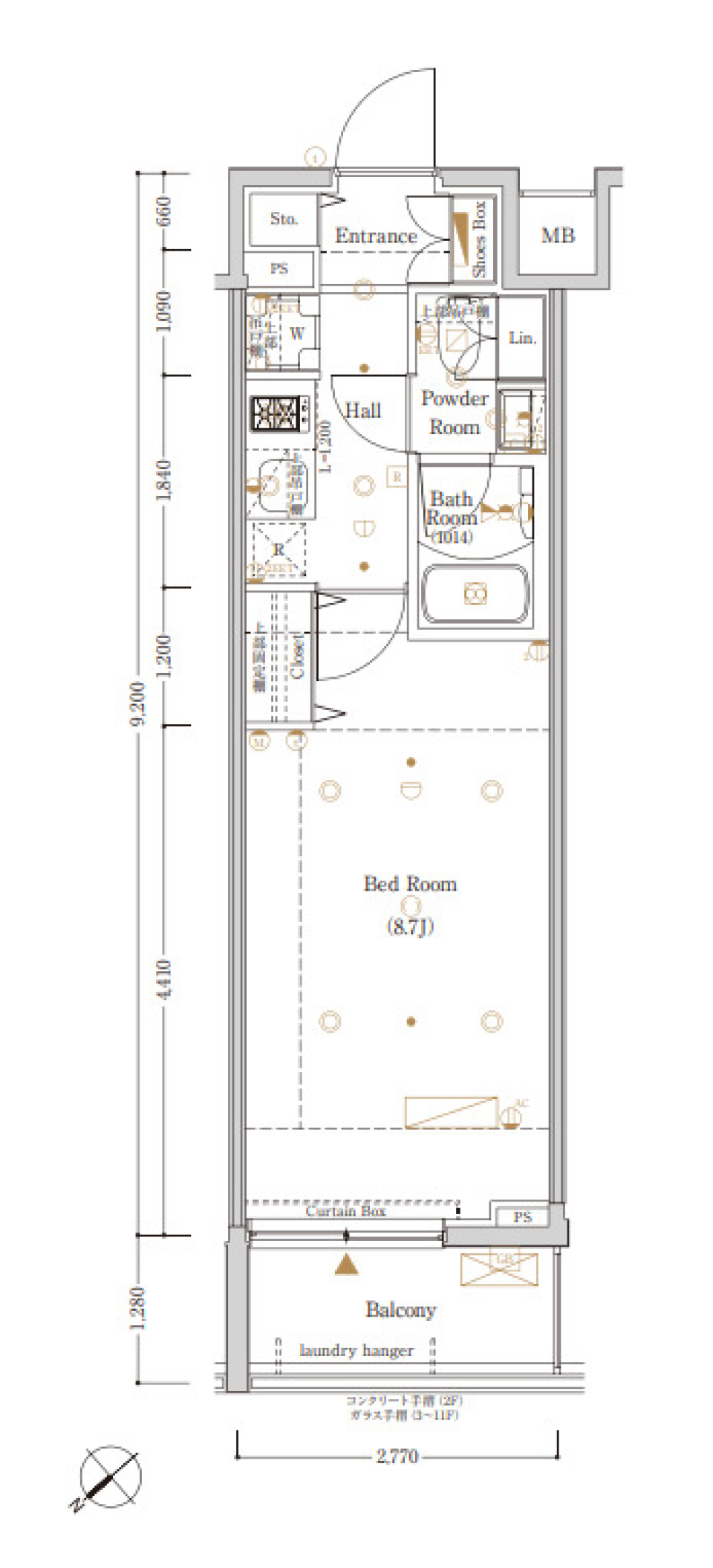 The Log日本橋／ザ ログ日本橋　503号室［ペット可］の間取り図
