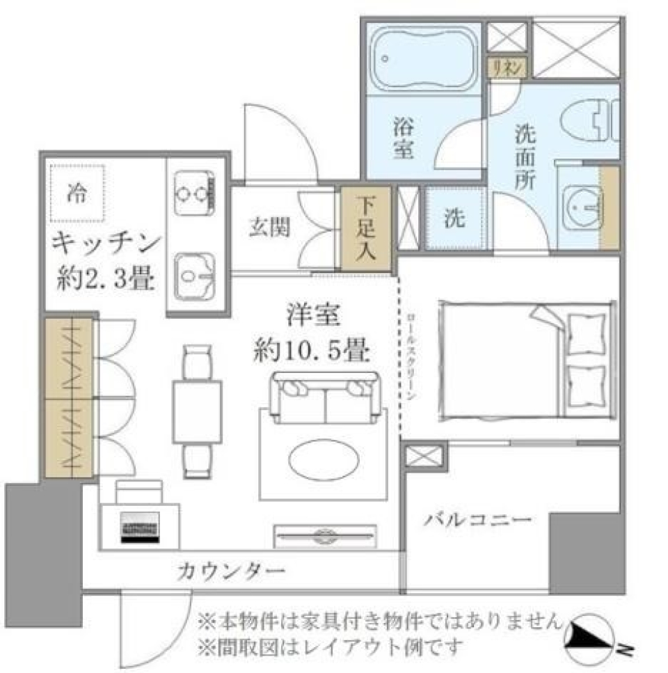 ラコント新宿セントラルパークアパートメント 602号室の間取り図