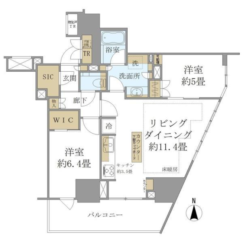 Ｂｒｉｌｌｉａ　Ｔｏｗｅｒ　池袋　Ｗｅｓｔ　906号室の間取り図