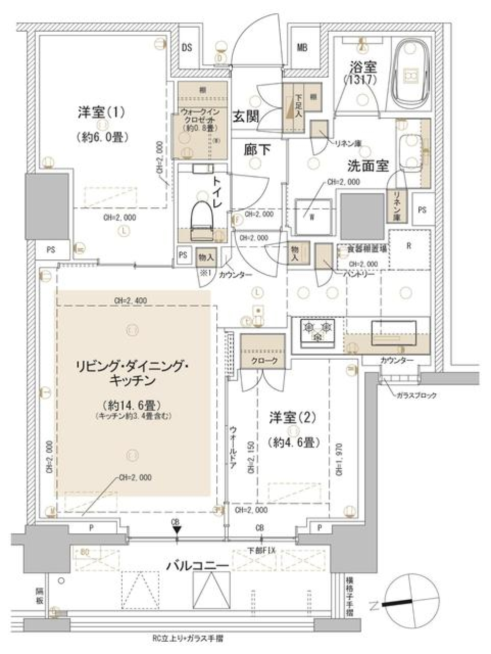 パークホームズ東中野　402号室の間取り図