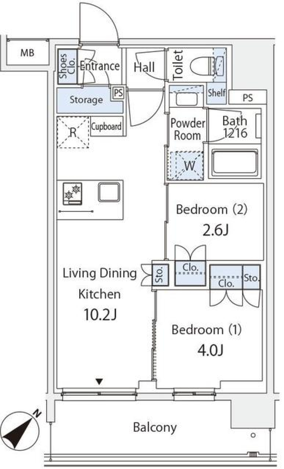 プレミスト月島　907号室の間取り図
