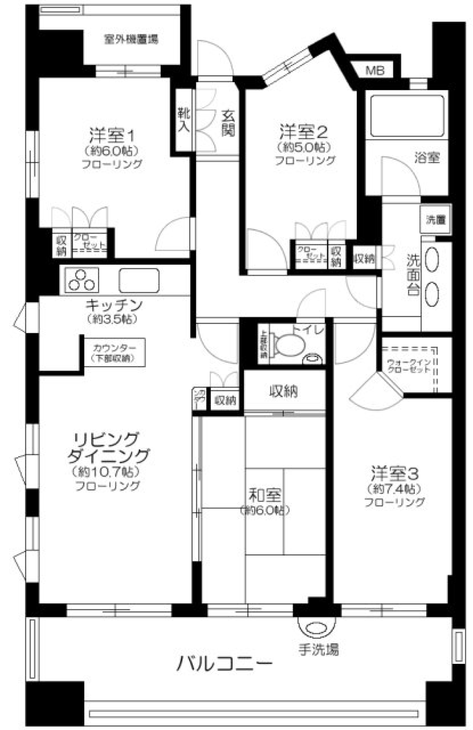 リアナシーコースト葛西　1201号室の間取り図