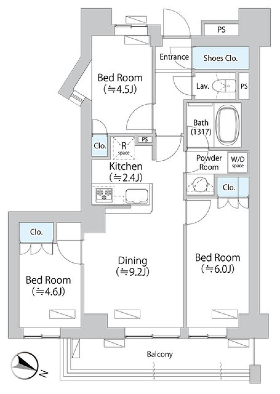 パークアクシス千歳船橋　310号室の間取り図