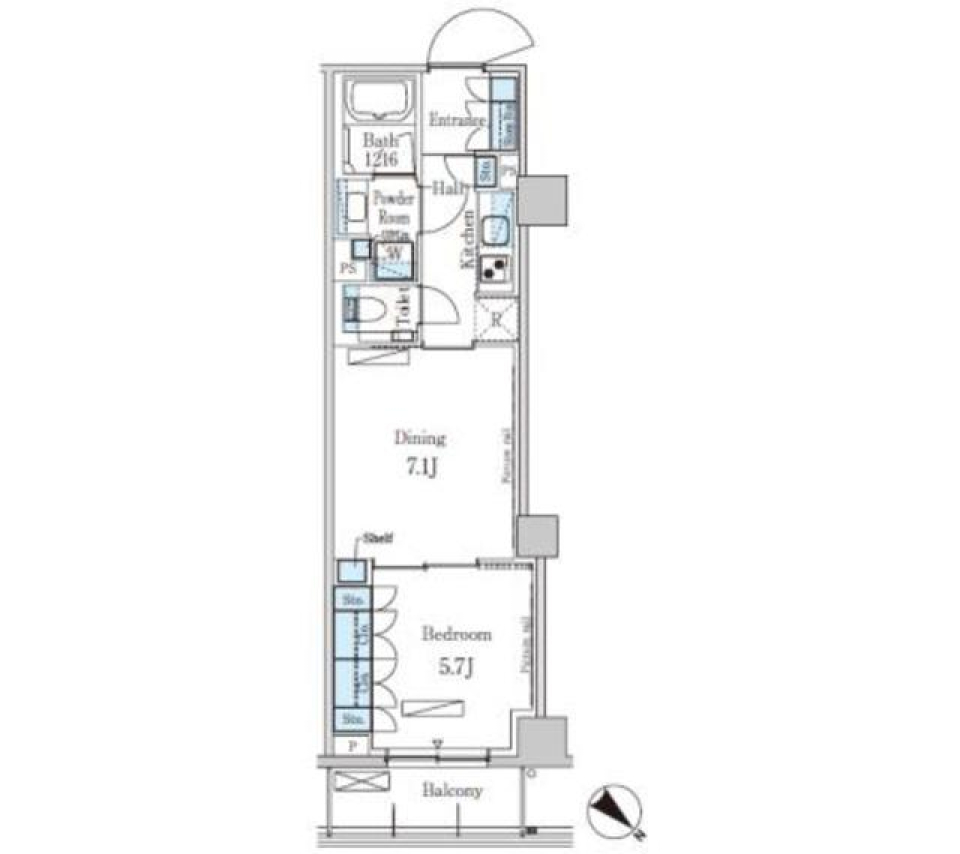 パークアクシス表参道レジデンス　204号室［ペット可］の間取り図