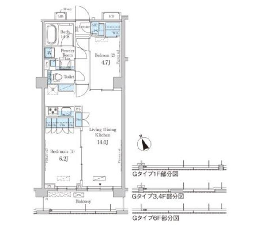 パークアクシス駒込ＨＩＬＬＴＯＰ　402号室［ペット可］の間取り図